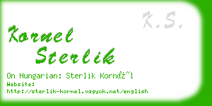 kornel sterlik business card